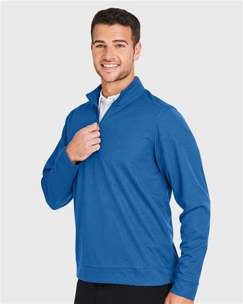 Men's Express Tech Performance Pique Quarter-Zip Pullover – On Model – Side