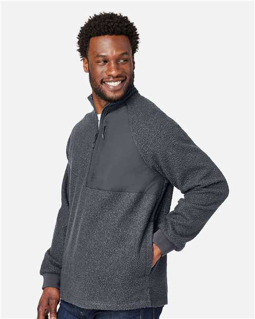 Men's Aura Sweater Fleece Quarter-Zip Pullover – On Model – Side