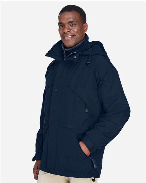 Men's 3-in-1 Parka with Dobby Trim – On Model – Side
