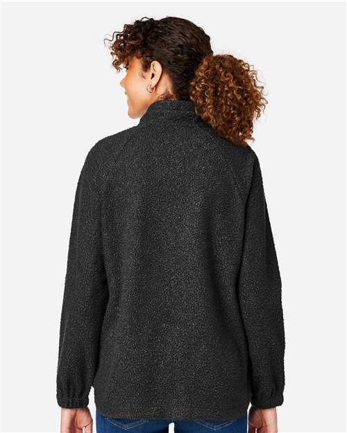 Women's Aura Sweater Fleece Quarter-Zip Pullover – On Model – Back