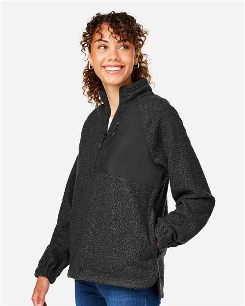 Women's Aura Sweater Fleece Quarter-Zip Pullover – On Model – Side