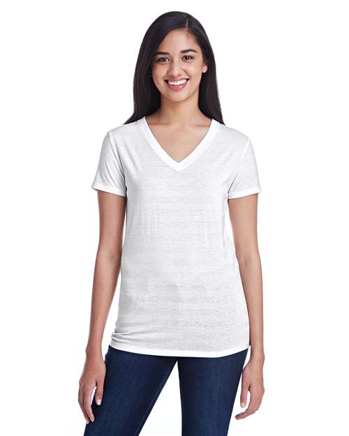 Women's Invisible Stripe V-Neck T-Shirt