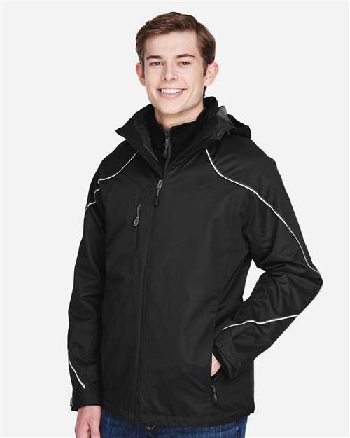 Men's Angle 3-In-1 Jacket with Bonded Fleece Liner – On Model – Side