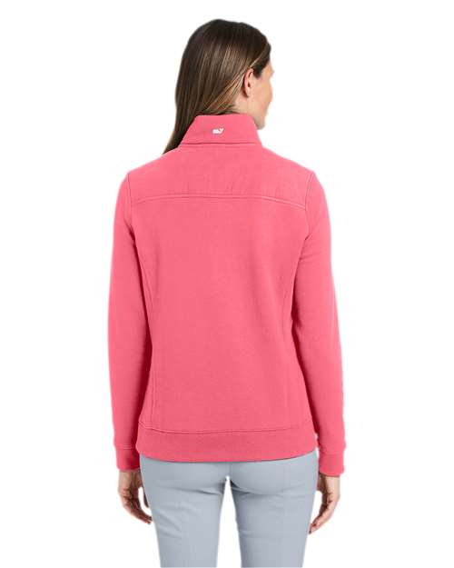 Women’s Collegiate Shep Quarter-Zip Sweatshirt – On Model – Back