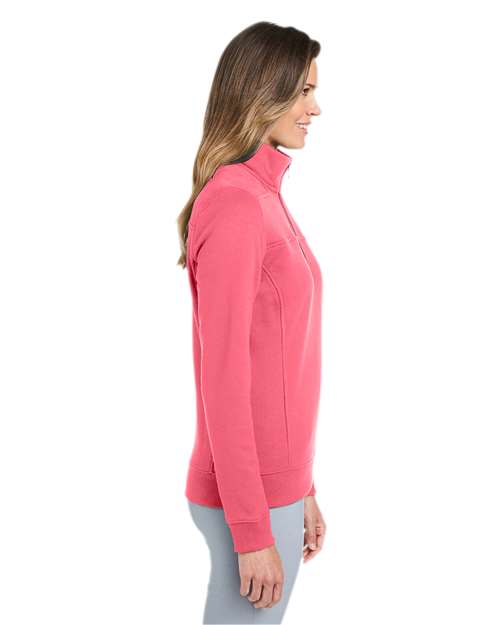 Women’s Collegiate Shep Quarter-Zip Sweatshirt – On Model – Side