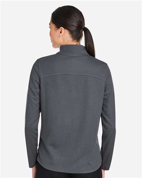 Women's Express Tech Performance Pique Quarter-Zip Pullover – On Model – Back