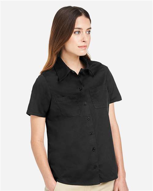 Women's Advantage IL Short Sleeve Dress Shirt – On Model – Side