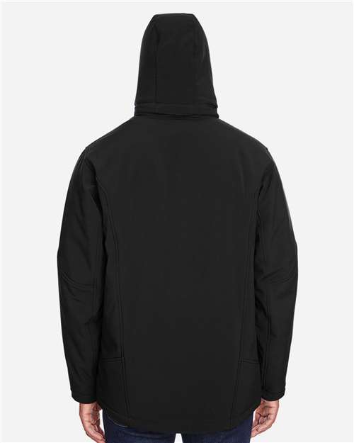 Men's Glacier Insulated Three-Layer Softshell with Detachable Hood – On Model – Back
