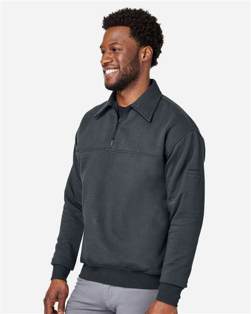Unisex ClimaBloc™ Heavyweight Tactical Quarter-Zip Pullover – On Model – Side
