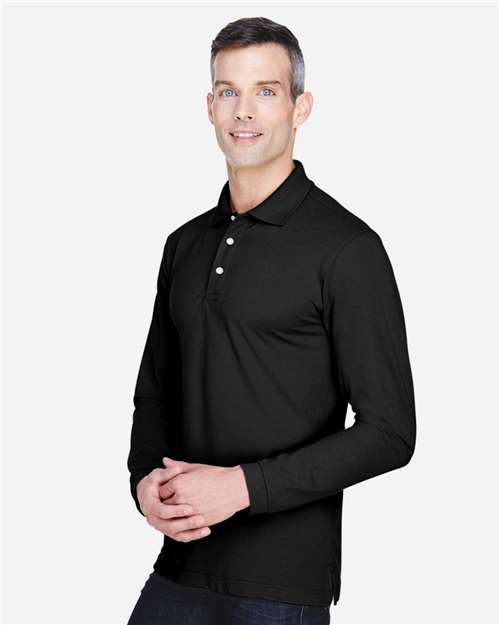 Men's Easy Blend™ Long Sleeve Polo – On Model – Side