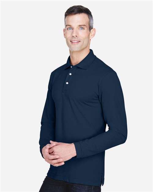 Men's Easy Blend™ Long Sleeve Polo – On Model – Side