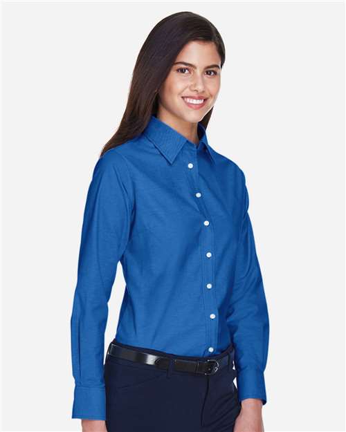 Women's Oxford Dress Shirt – On Model – Side