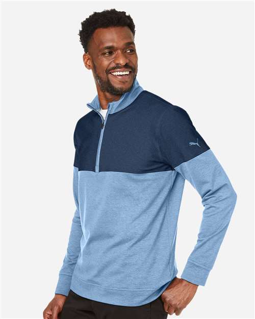 Men's Cloudspun Warm Up Quarter-Zip Pullover – On Model – Side
