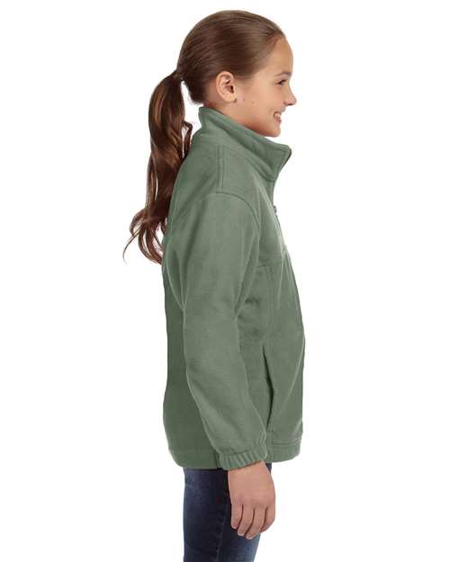 Youth Full-Zip Fleece – On Model – Side