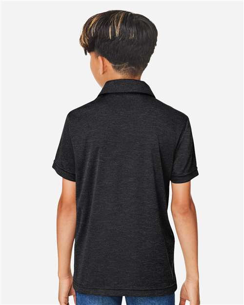 Youth Zone Sonic Heather Performance Polo – On Model – Back