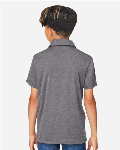 Youth Zone Sonic Heather Performance Polo – On Model – Back