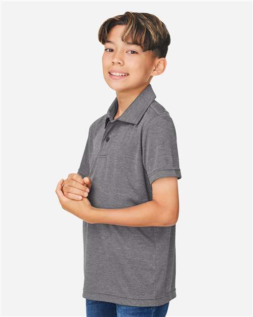 Youth Zone Sonic Heather Performance Polo – On Model – Side