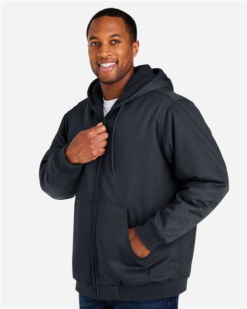 Unisex Tall ClimaBloc® Heavyweight Hooded Full-Zip Jacket – On Model – Side
