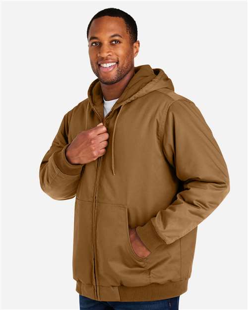 Unisex ClimaBloc® Heavyweight Hooded Full-Zip Jacket – On Model – Side