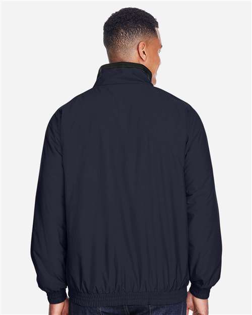 Unisex Fleece Lined Nylon Jacket – On Model – Back