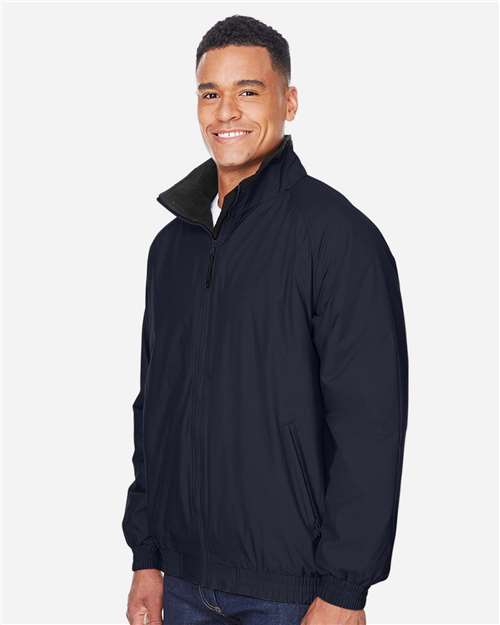 Unisex Fleece Lined Nylon Jacket – On Model – Side
