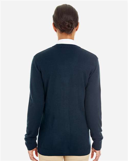 Women's Pilbloc V-Neck Button Cardigan Sweater – On Model – Back