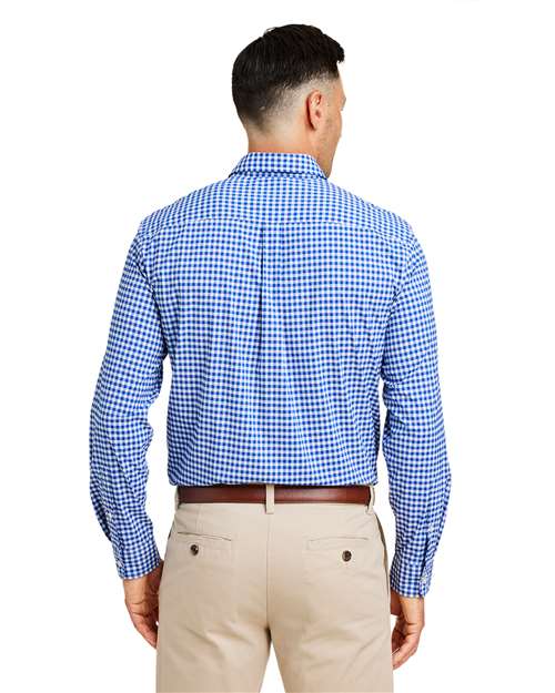 Men's On-The-Go Nylon Gingham Shirt – On Model – Back