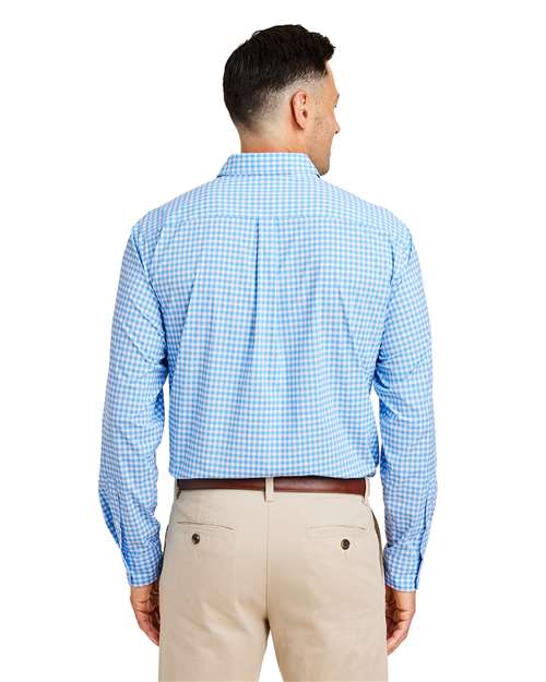 Men's On-The-Go Nylon Gingham Shirt – On Model – Back