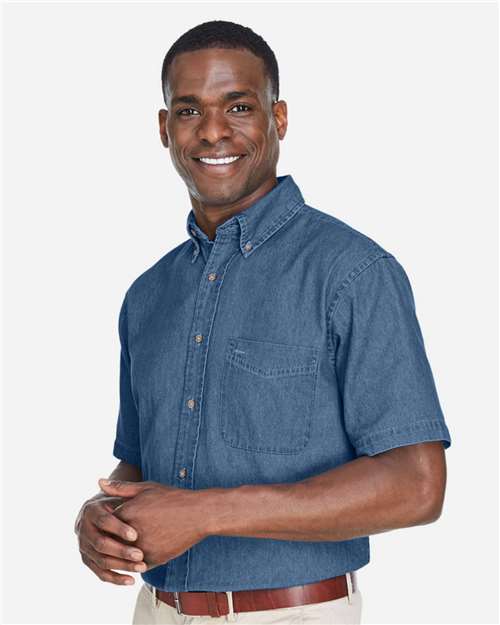 Men's Denim Shirt – On Model – Side