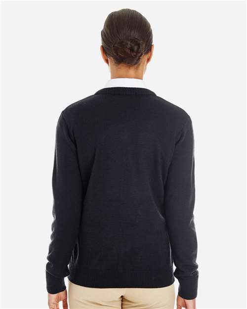 Women's Pilbloc V-Neck Sweater – On Model – Back