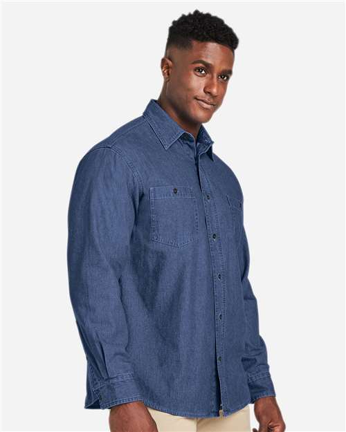 Unisex Denim Shirt Jacket – On Model – Side