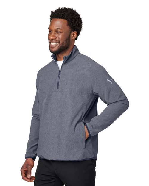 Men's Coastal Woven Quarter-Zip Pullover – On Model – Side