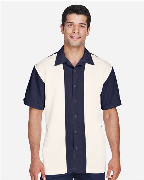 Men's Two-Tone Camp Shirt – On Model