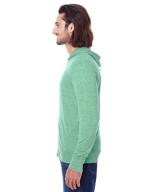 Unisex Triblend Full-Zip Lightweight Hooded Sweatshirt – On Model – Side