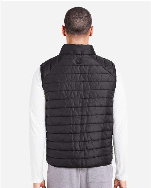 Men's Quilted Puffer Vest – On Model – Back