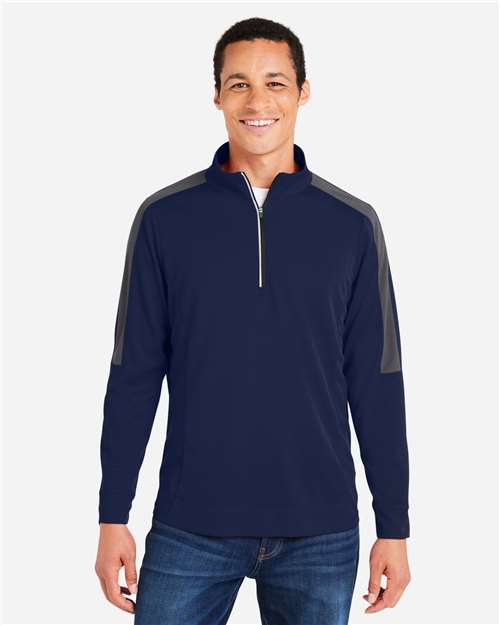 Men's Market Snag Protect Mesh Colorblock Quarter-Zip Pullover – On Model
