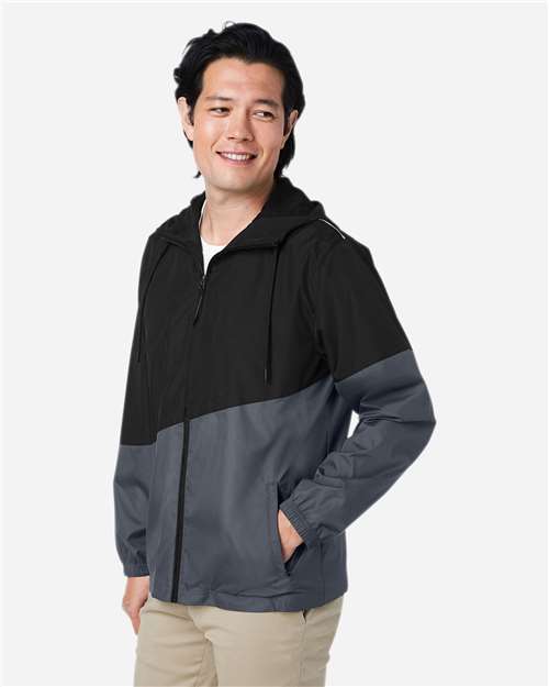 Unisex Techno Lite Colorblock Windbreaker – On Model – Side