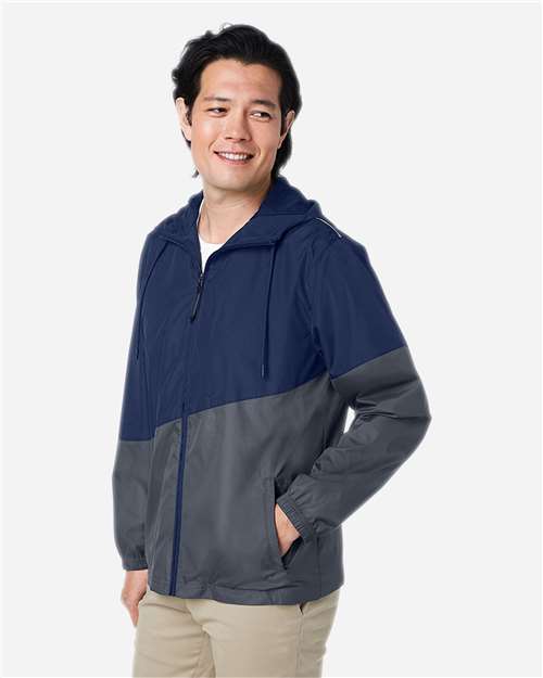 Unisex Techno Lite Colorblock Windbreaker – On Model – Side