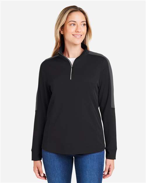 Women's Market Snag Protect Mesh Colorblock Quarter-Zip Pullover – On Model