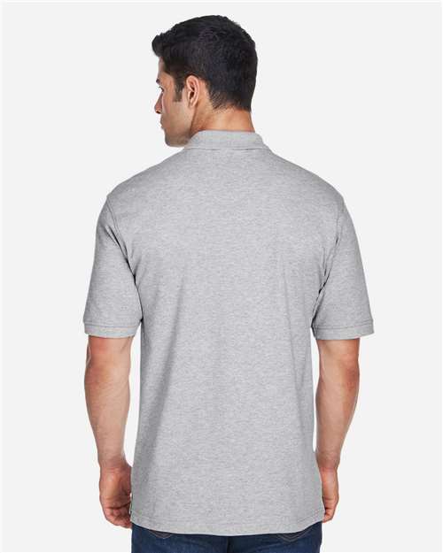 Men's Tall Cotton Pique Polo – On Model – Back