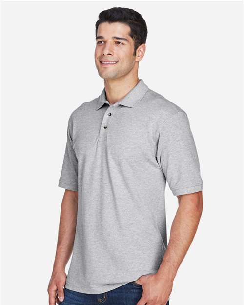 Men's Tall Cotton Pique Polo – On Model – Side
