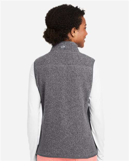 Women's Harbor Fleece Vest – On Model – Back