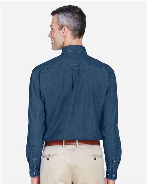 Men's Tall Denim Shirt – On Model – Back