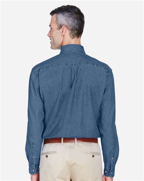 Men's Tall Denim Shirt – On Model – Back