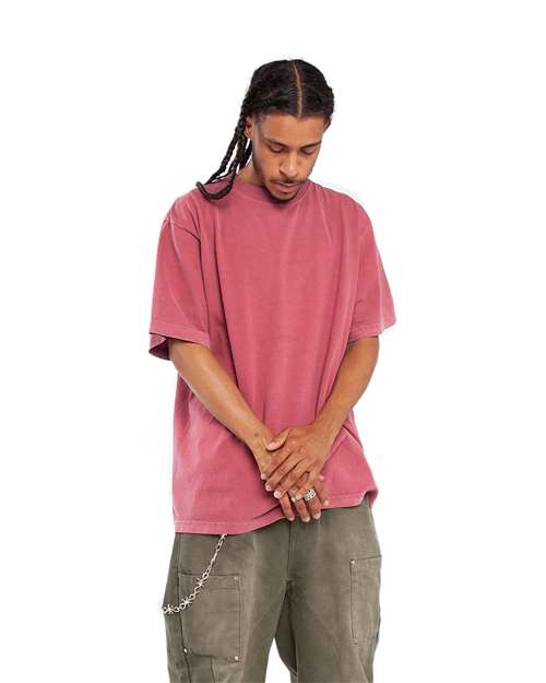 Unisex Max Heavyweight Garment-Dyed Tee – On Model – Side