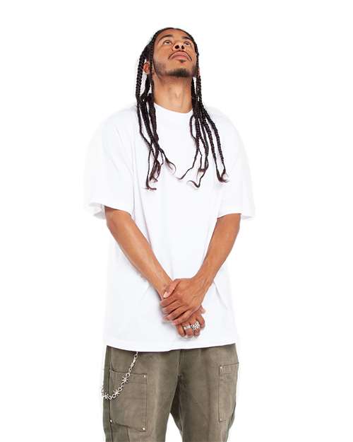 Unisex Max Heavyweight Garment-Dyed Tee – On Model – Side