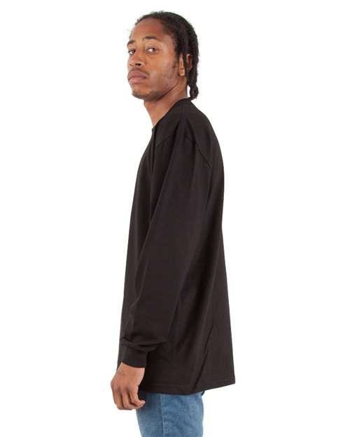 Unisex Max Heavyweight Long Sleeve Tee – On Model – Side