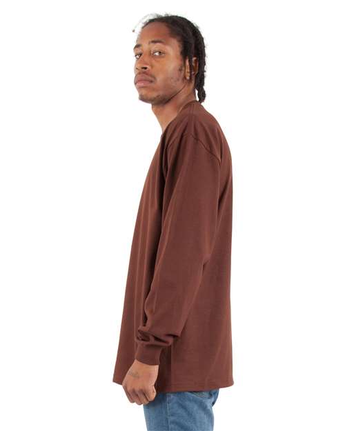 Unisex Max Heavyweight Long Sleeve Tee – On Model – Side