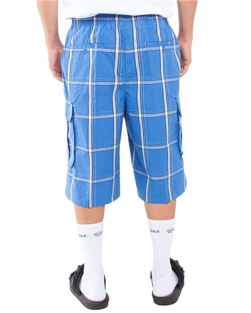 Unisex Plaid Shorts – On Model – Back