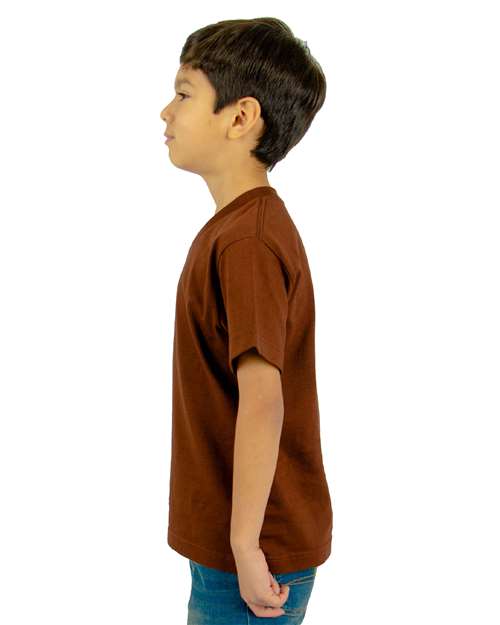 Youth V-Neck Tee – On Model – Side